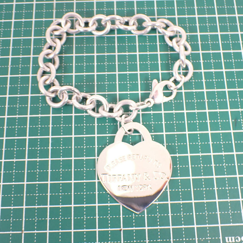 【中古】TIFFANY/ティファニー 925 リターントゥ ラージハートタグ ブレスレット/j239-9