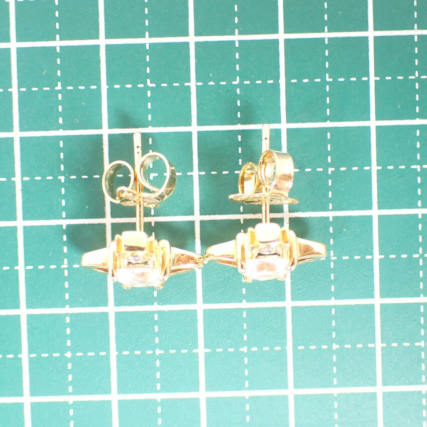 【中古】Vivienne Westwood/ヴィヴィアンウエストウッド オーブ クリスタル ラインストーン ゴールドピアス/j240-10