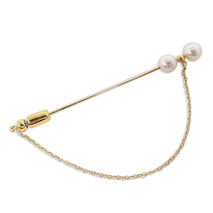 【中古】MIKIMOTO/ミキモト K18 パール/アコヤ真珠 2pc ブローチ/j240-1