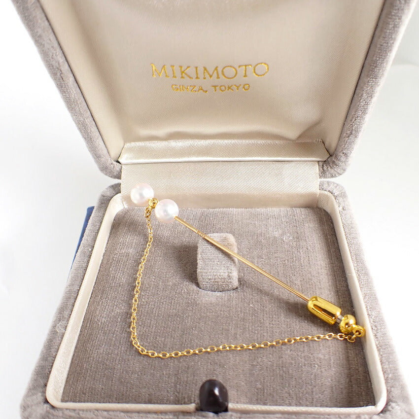 【中古】MIKIMOTO/ミキモト K18 パール/アコヤ真珠 2pc ブローチ/j240-1