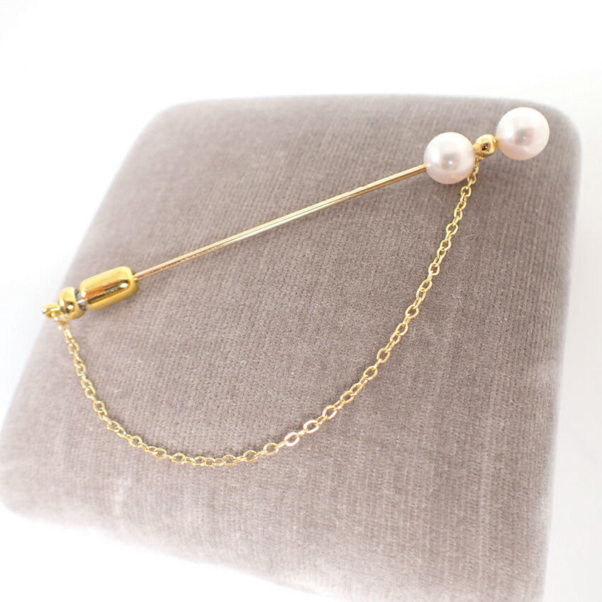 【中古】MIKIMOTO/ミキモト K18 パール/アコヤ真珠 2pc ブローチ/j240-1