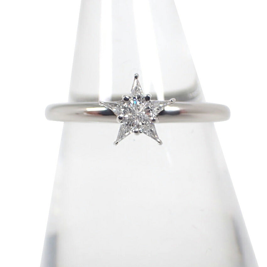【中古】Pt900 ダイヤモンド/0.1ct  スター リング /8.5号/j240-6