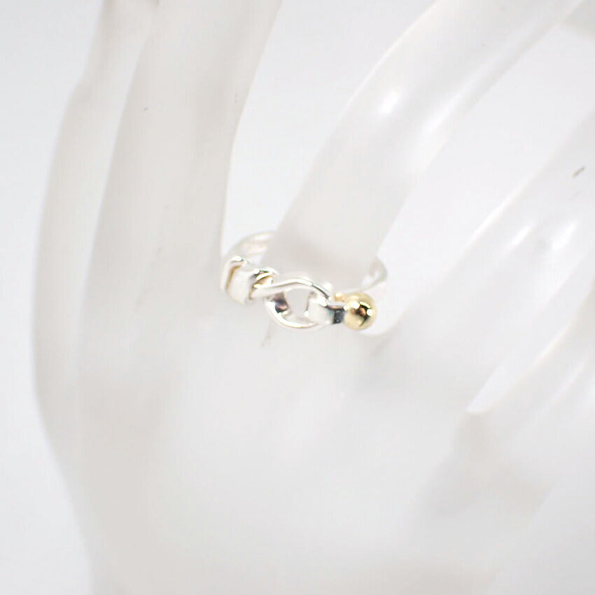 【中古】TIFFANY/ティファニー 925/750 フック＆アイ  リング /7号/j244-10