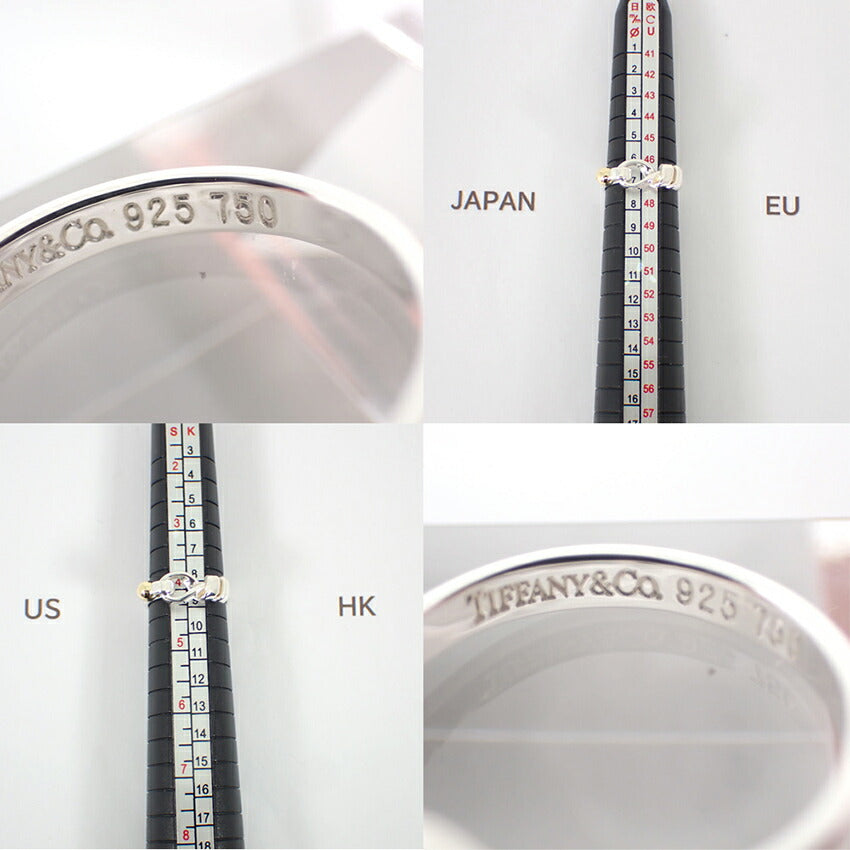 【中古】TIFFANY/ティファニー 925/750 フック＆アイ  リング /7号/j244-10