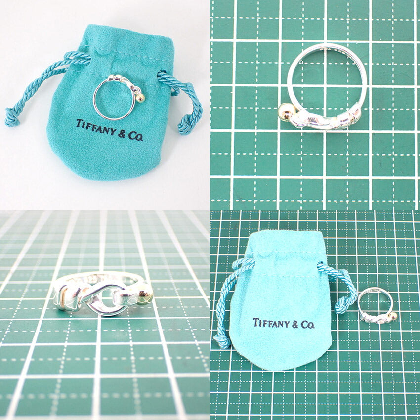 【中古】TIFFANY/ティファニー 925/750 フック＆アイ  リング /7号/j244-10