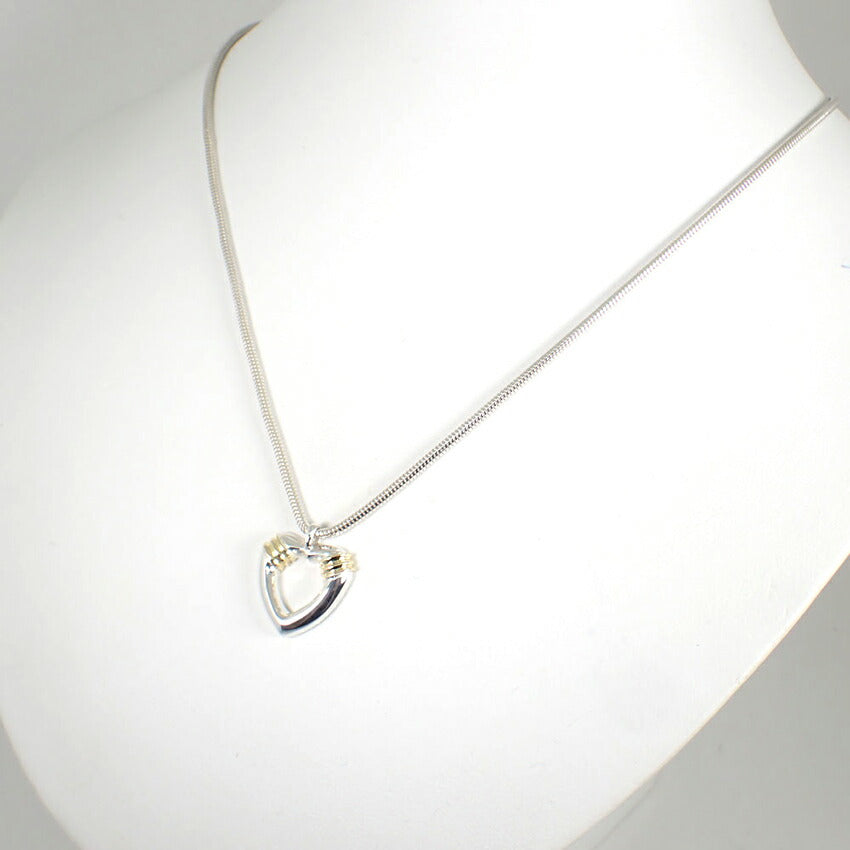 【中古】TIFFANY/ティファニー 925/750 オープンハート ペンダント/j244-4