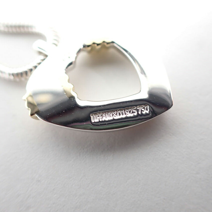 【中古】TIFFANY/ティファニー 925/750 オープンハート ペンダント/j244-4