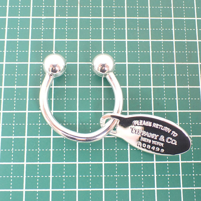 【中古】TIFFANY/ティファニー 925 リターントゥ オーバルタグ キーリング/j245-8