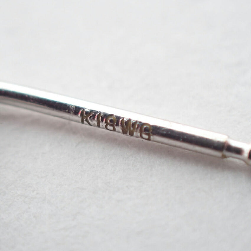 【中古】K18WG ダイヤモンド 0.12ｘ0.12 ピアス/j249-10