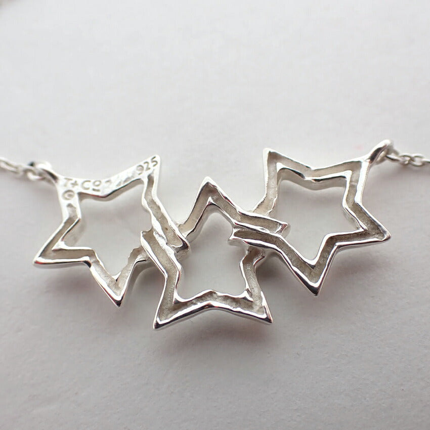 【中古】TIFFANY/ティファニー 925 トリプルスター ネックレス/j249-4