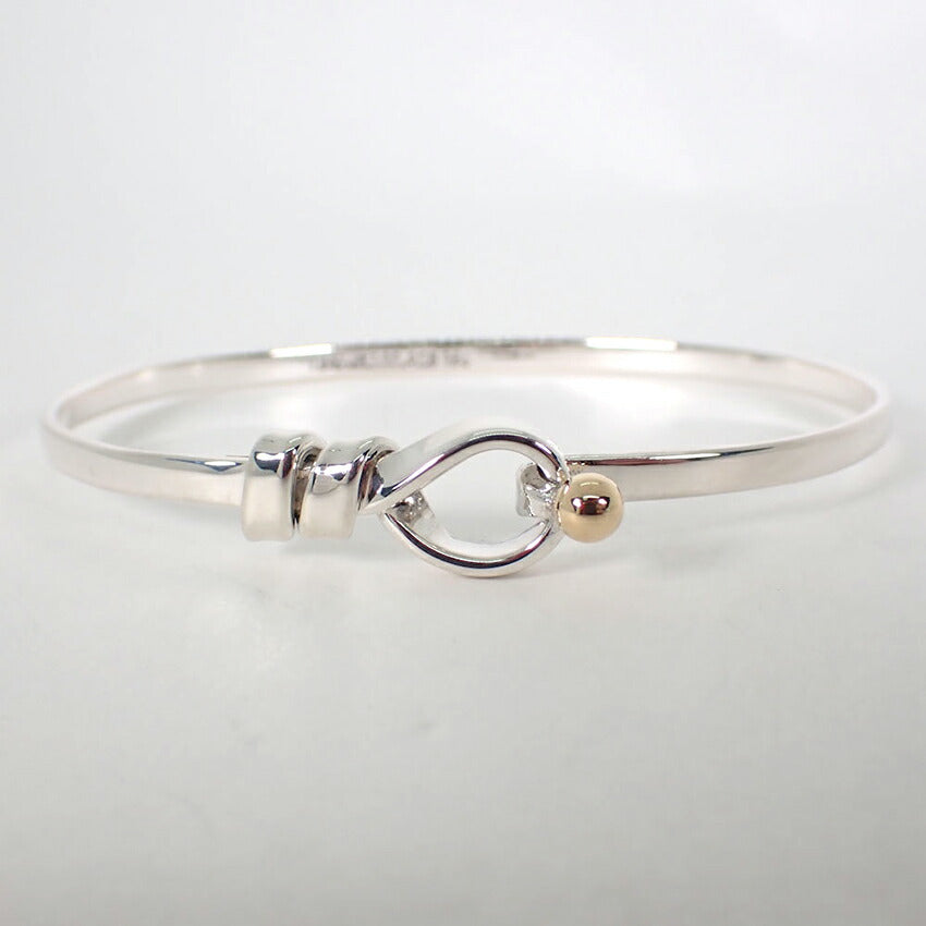 【中古】TIFFANY/ティファニー 925/750  フック＆アイ バングル/j249-8