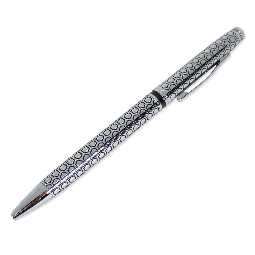 【中古】CROSS/クロス ハニカム柄 ボールペン ツイスト式 ステンレス/箱/冊子/j251-3