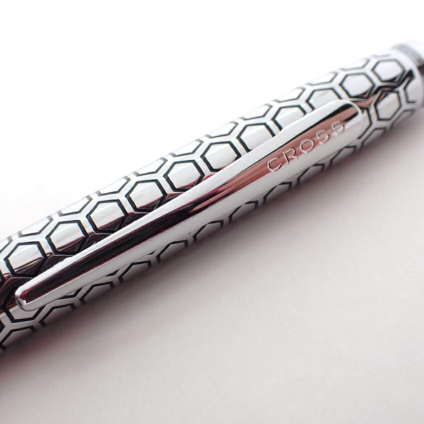 【中古】CROSS/クロス ハニカム柄 ボールペン ツイスト式 ステンレス/箱/冊子/j251-3
