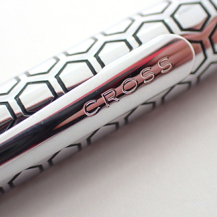 【中古】CROSS/クロス ハニカム柄 ボールペン ツイスト式 ステンレス/箱/冊子/j251-3