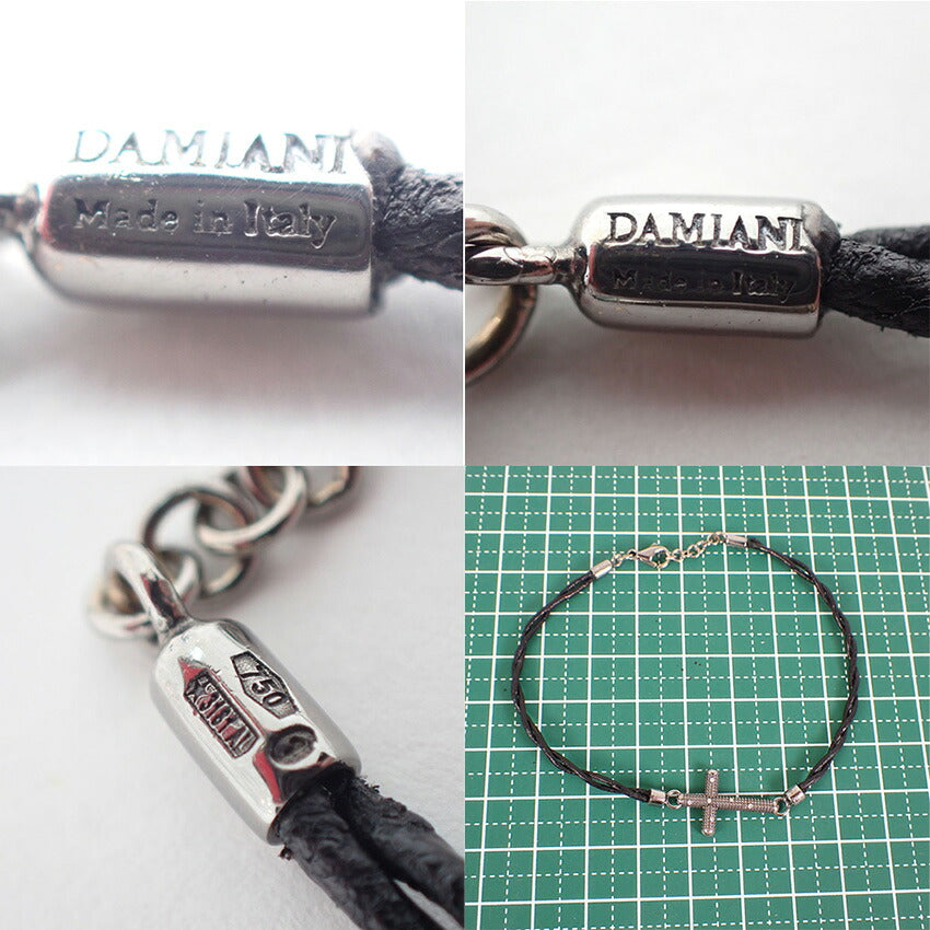 【中古】DAMIANI/ダミアーニ  750 ダイヤモンド クロス ブレスレット j251-4