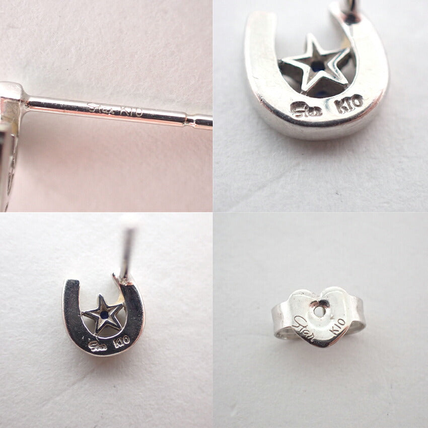 【中古】STAR JEWELRY/スタージュエリー/K10WG/馬蹄/ピアス/j253-2