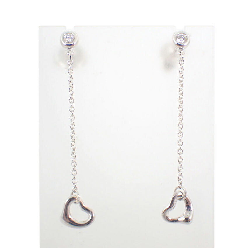 【中古】TIFFANY/ティファニー 925 バイザヤード ダイヤ/2pc オープンハート ピアス/j254-1