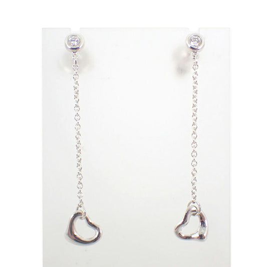【中古】TIFFANY/ティファニー 925 バイザヤード ダイヤ/2pc オープンハート ピアス/j254-1