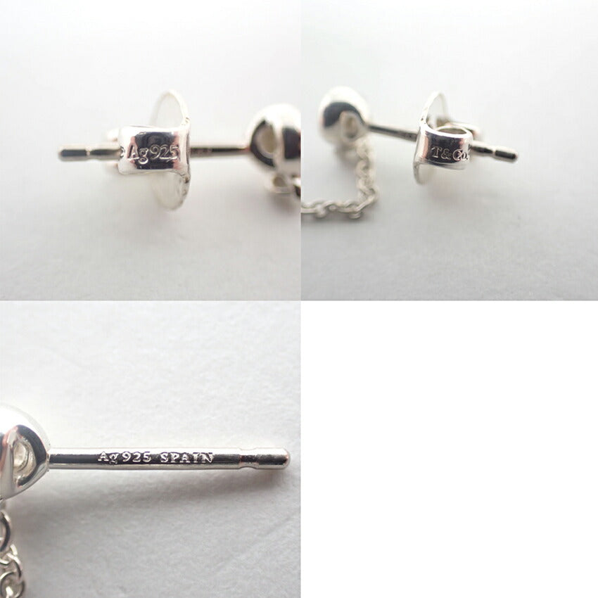 【中古】TIFFANY/ティファニー 925 バイザヤード ダイヤ/2pc オープンハート ピアス/j254-1