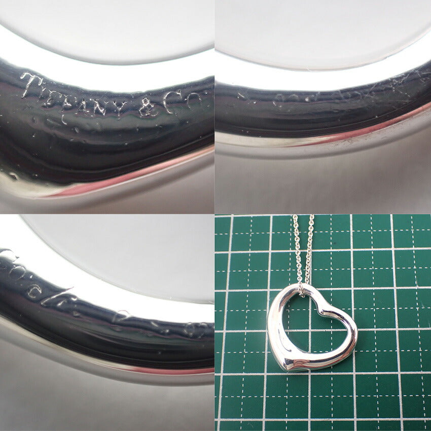 【中古】TIFFANY/ティファニー 925 オープンハート ペンダント/ネックレス/j254-4
