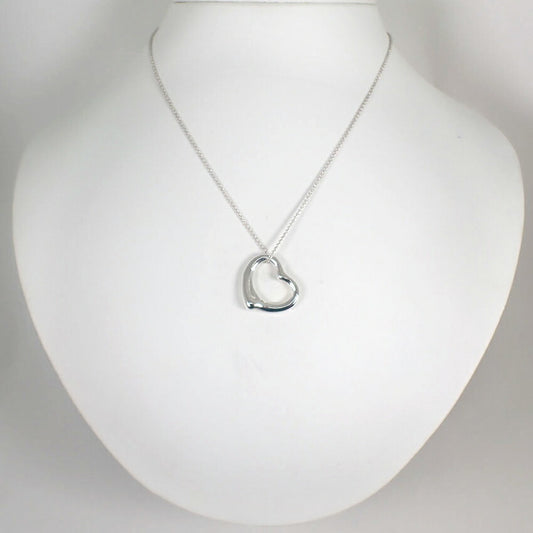 【中古】TIFFANY/ティファニー 925 オープンハート ペンダント/ネックレス/j254-4
