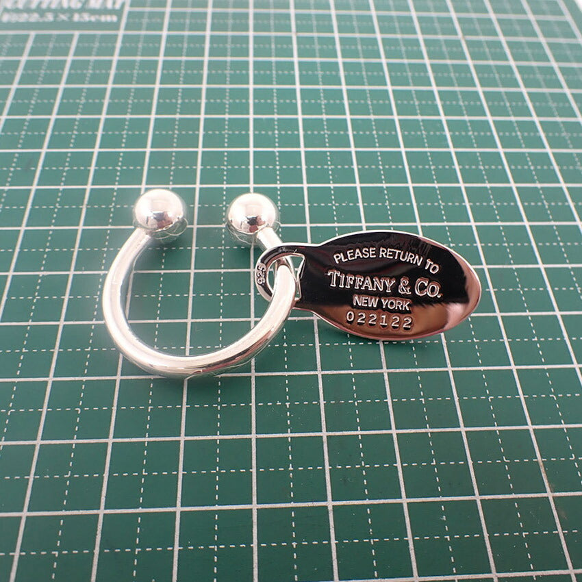 【中古】TIFFANY/ティファニー 925 リターントゥティファニー オーバルタグ キーリング/j254-9