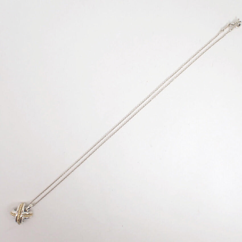 【中古】TIFFANY/ティファニー 925/750 シグネチャー クロス ペンダント/ネックレス/j255-11