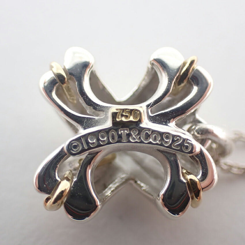 【中古】TIFFANY/ティファニー 925/750 シグネチャー クロス ペンダント/ネックレス/j255-11