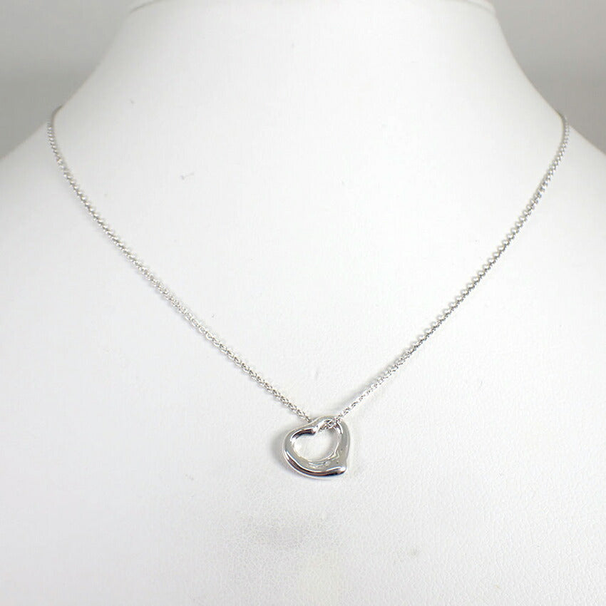 【中古】TIFFANY/ティファニー 925 オープンハート ペンダント/ネックレス/j255-6