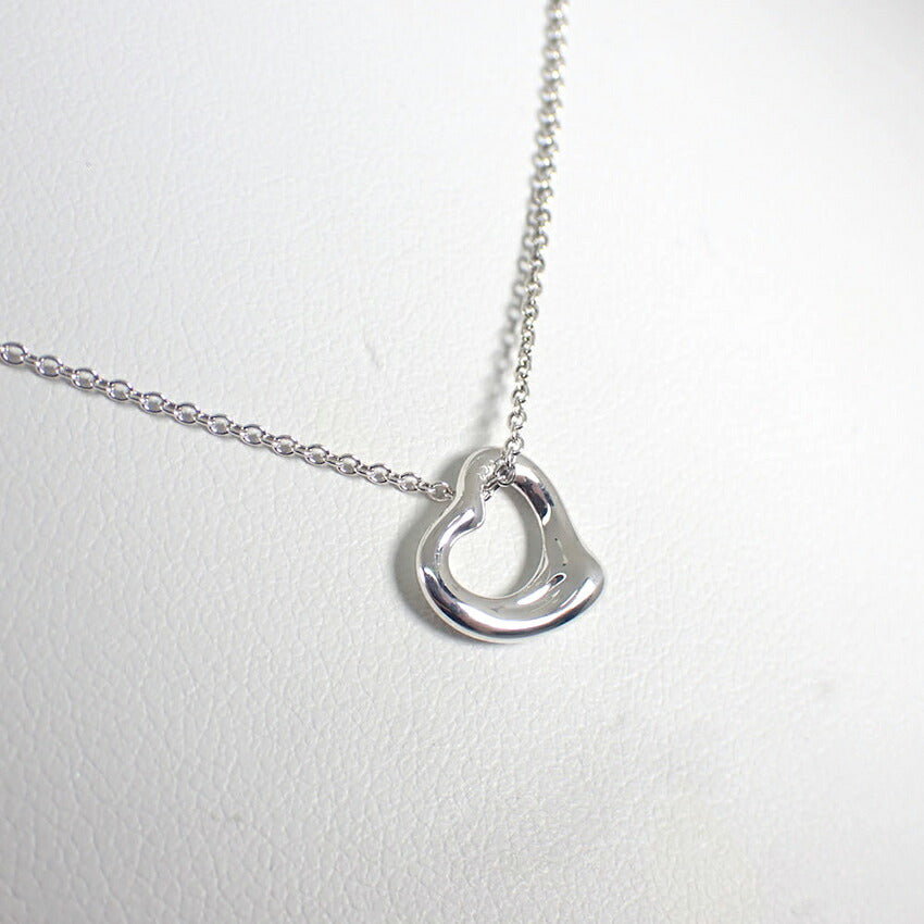 【中古】TIFFANY/ティファニー 925 オープンハート ペンダント/ネックレス/j255-6