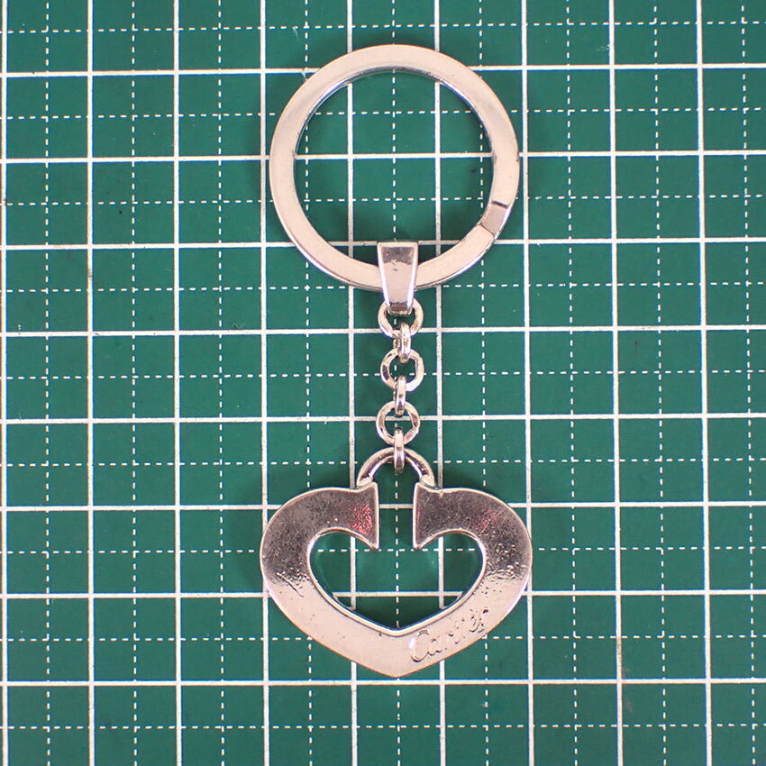 【中古】Cartier/カルティエ Cハート シルバーカラー ロゴ チャーム/キーリング/j256-1