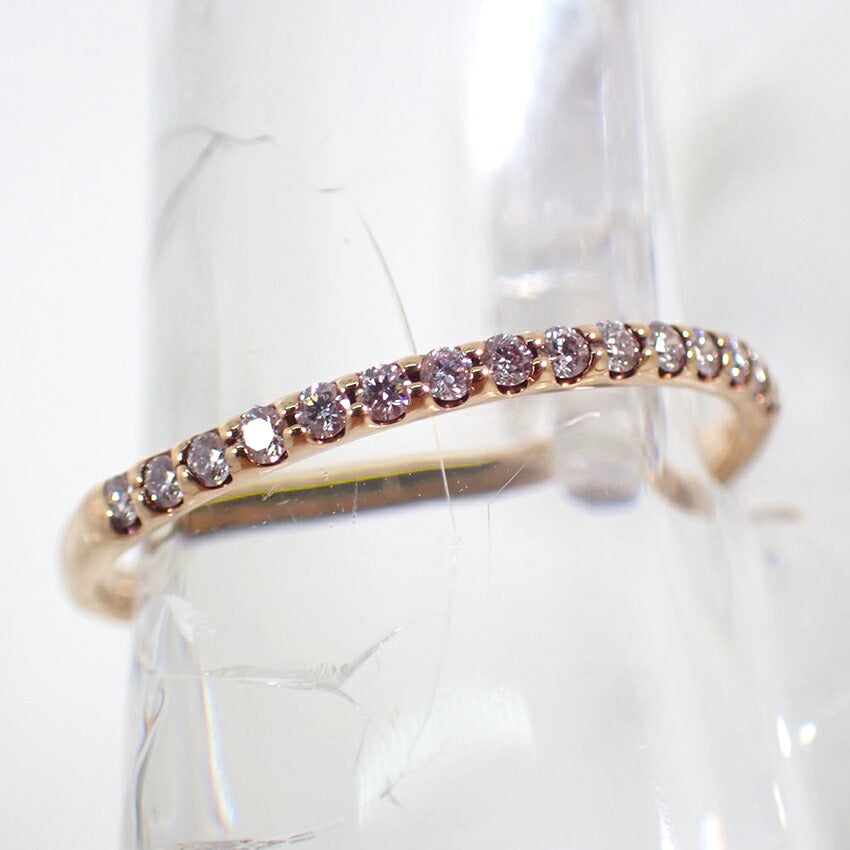 【中古】K18PG ピンクダイヤモンド/0.12ct リング CGL鑑別書付/11号/j256-4