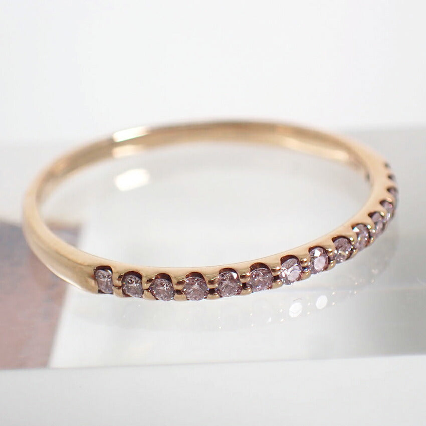 【中古】K18PG ピンクダイヤモンド/0.12ct リング CGL鑑別書付/11号/j256-4