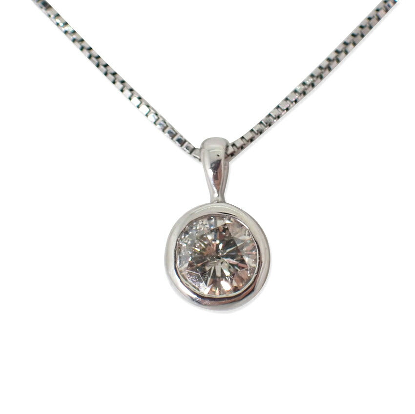 【中古】Pt900/850 ダイヤモンド/0.30ct ペンダント/ネックレス/j256-5