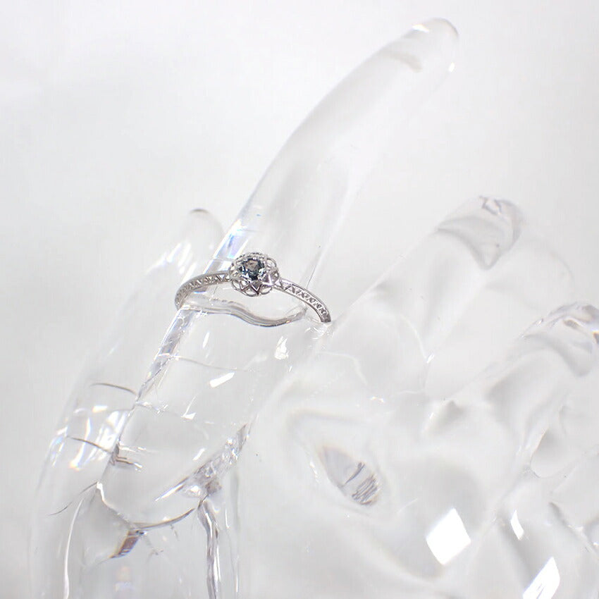 【中古】Pt950 アレキサンドライト AL0.08 リング CGL鑑別書付/12号/j256-6