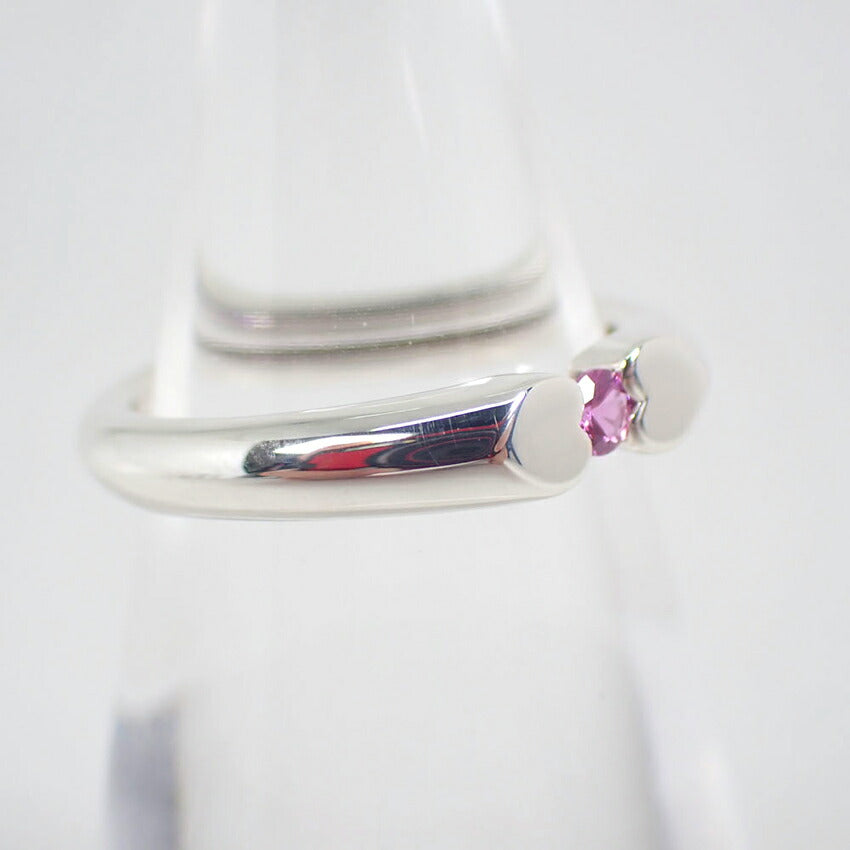 【中古】TIFFANY/ティファニー 925 ピンクサファイア パロマピカソ ハートリング  刻印薄/9号/j258-11