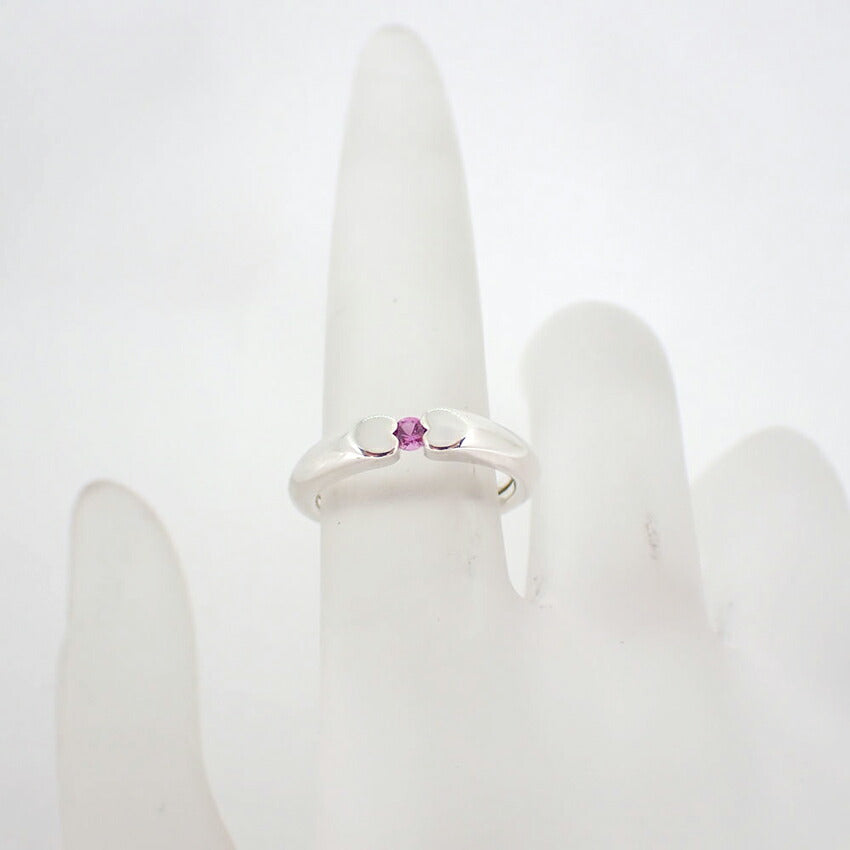 【中古】TIFFANY/ティファニー 925 ピンクサファイア パロマピカソ ハートリング  刻印薄/9号/j258-11