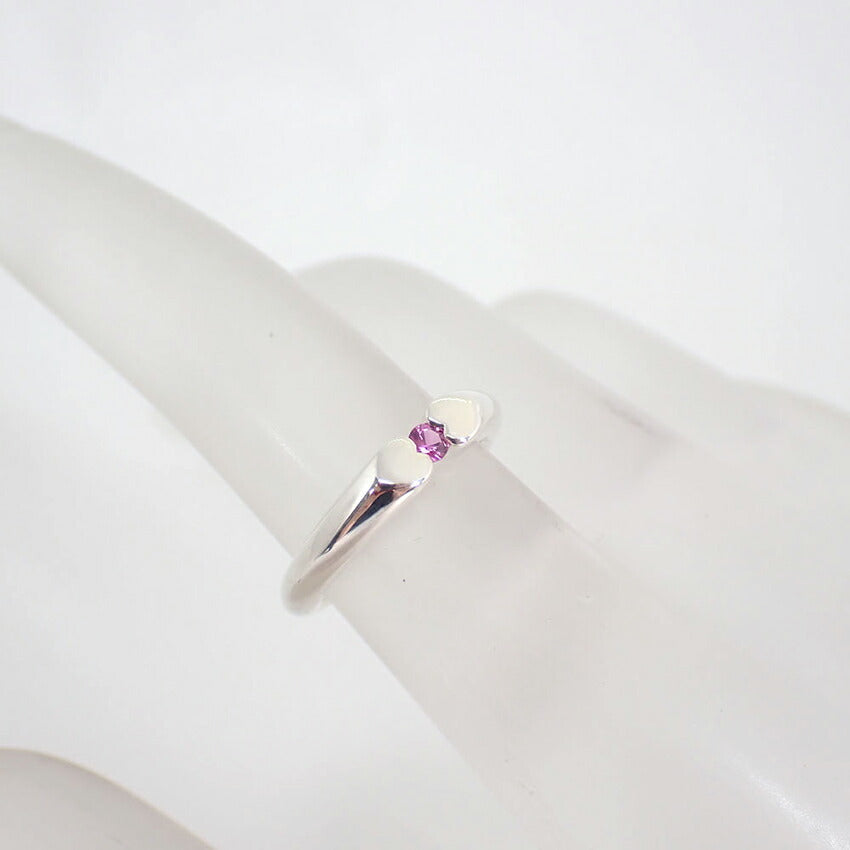 【中古】TIFFANY/ティファニー 925 ピンクサファイア パロマピカソ ハートリング  刻印薄/9号/j258-11