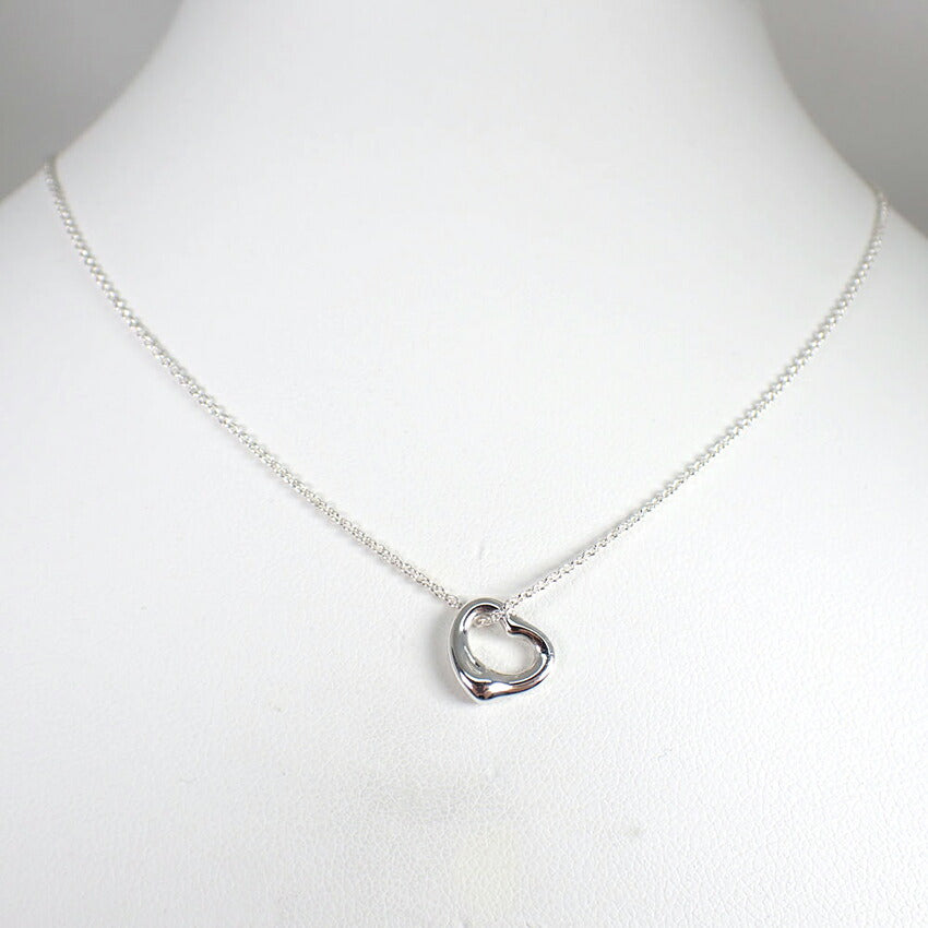 【中古】TIFFANY/ティファニー 925 オープンハート ペンダント/ネックレス/j258-1