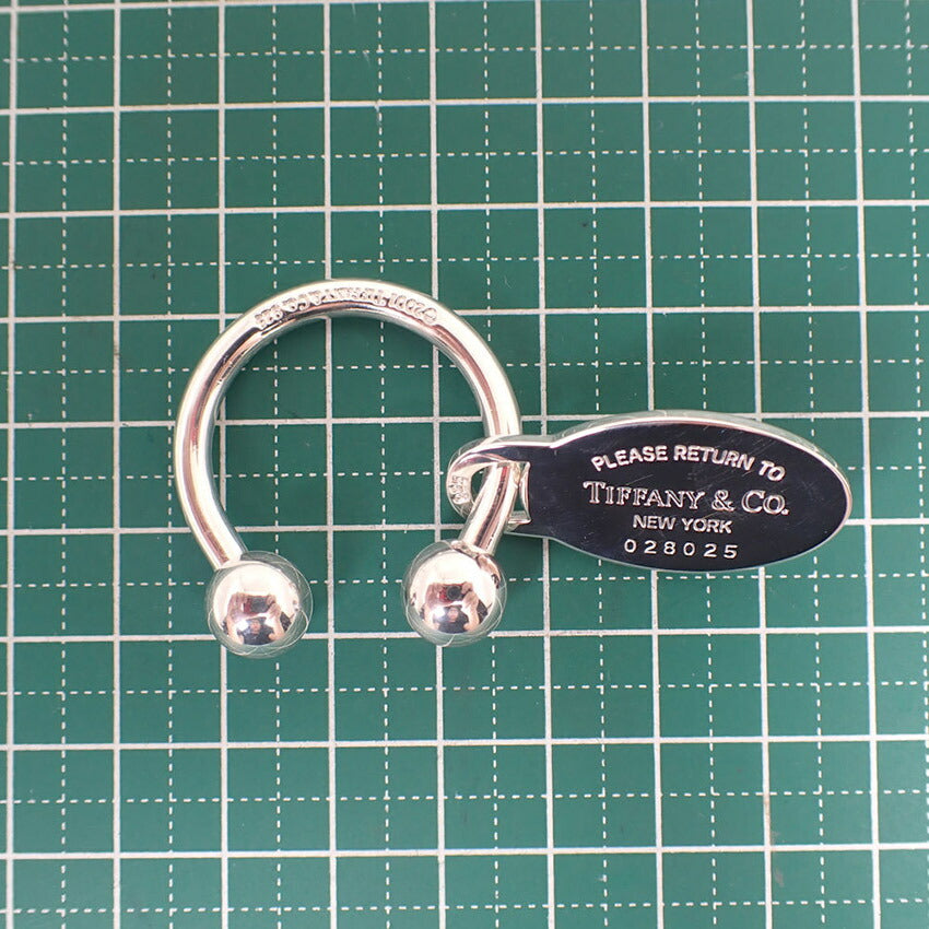 【中古】TIFFANY/ティファニー 925 リターントゥ オーバルタグ キーリング/j259-1