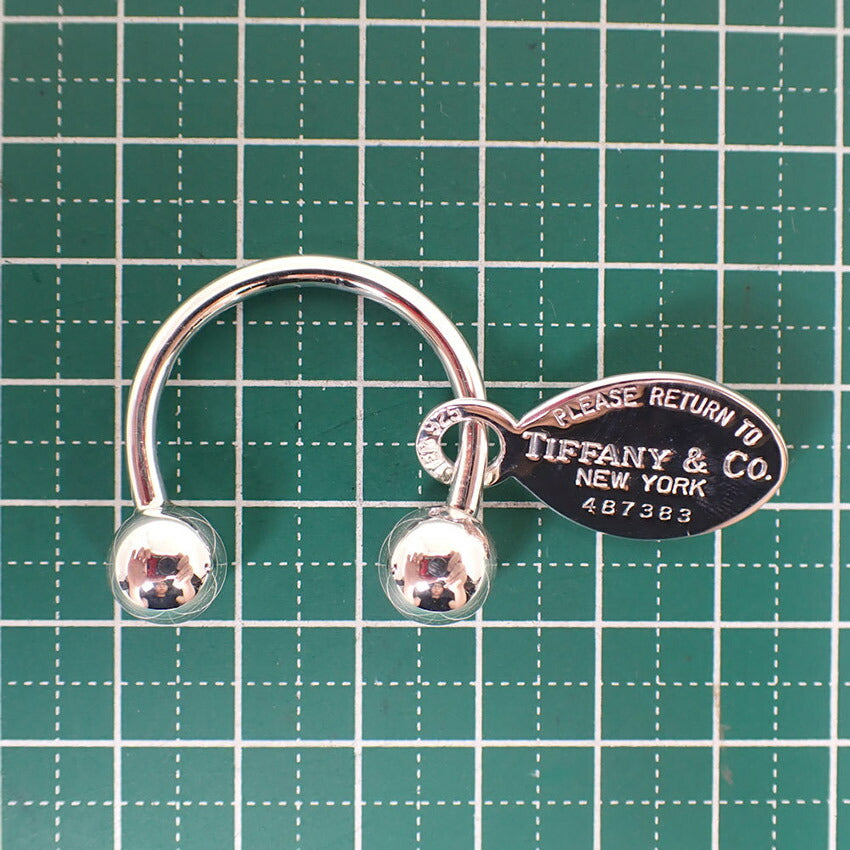 【中古】TIFFANY/ティファニー 925 リターントゥ オーバルタグ キーリング/j259-3