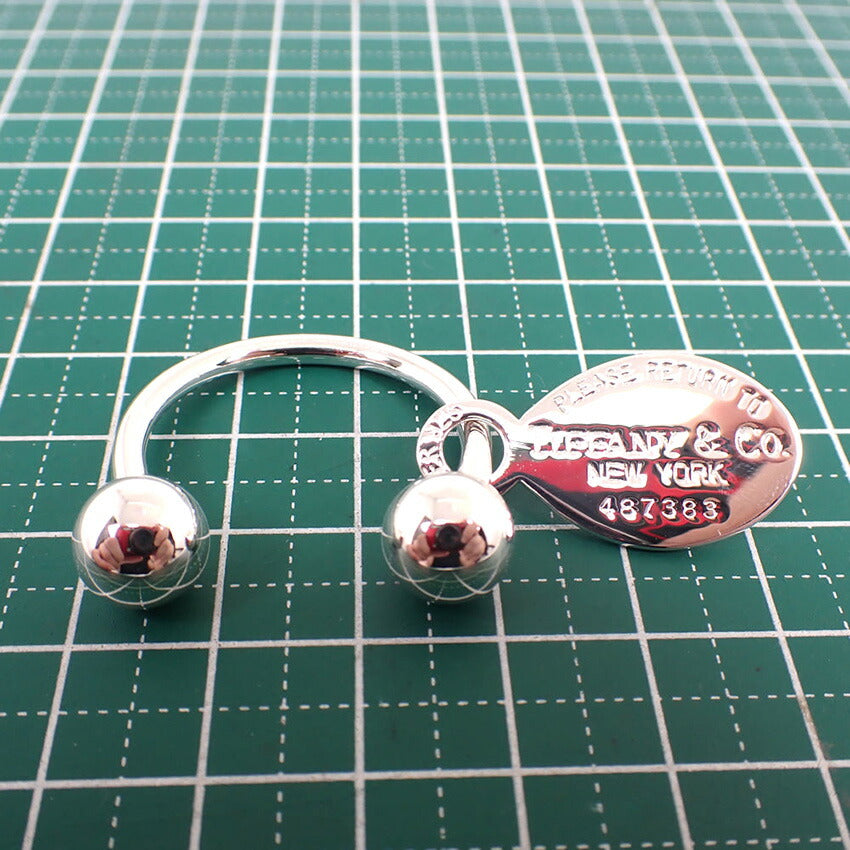 【中古】TIFFANY/ティファニー 925 リターントゥ オーバルタグ キーリング/j259-3