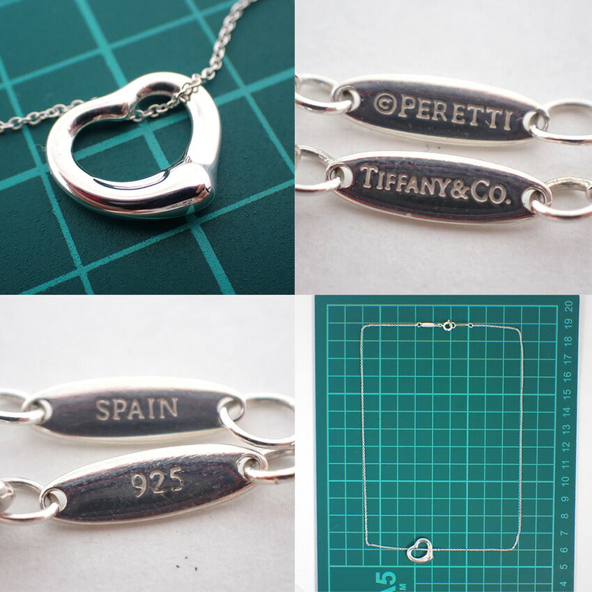【中古】TIFFANY/ティファニー 925 オープンハート ペンダント/ネックレス/j260-8