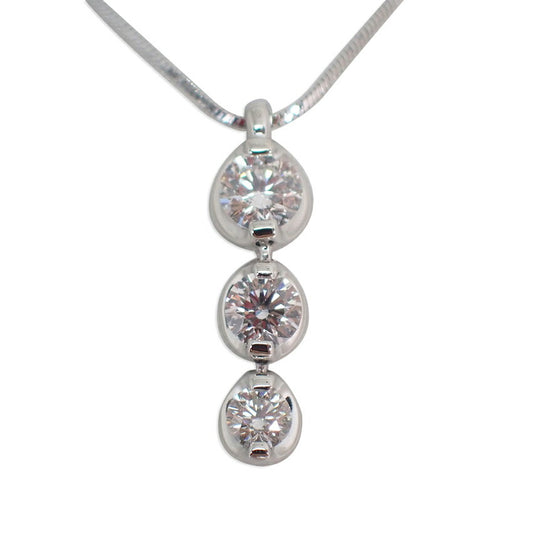 【中古】PT850/900/ダイヤモンド/0.52ct/トリロジー/ペンダント/ネックレス/j261-11