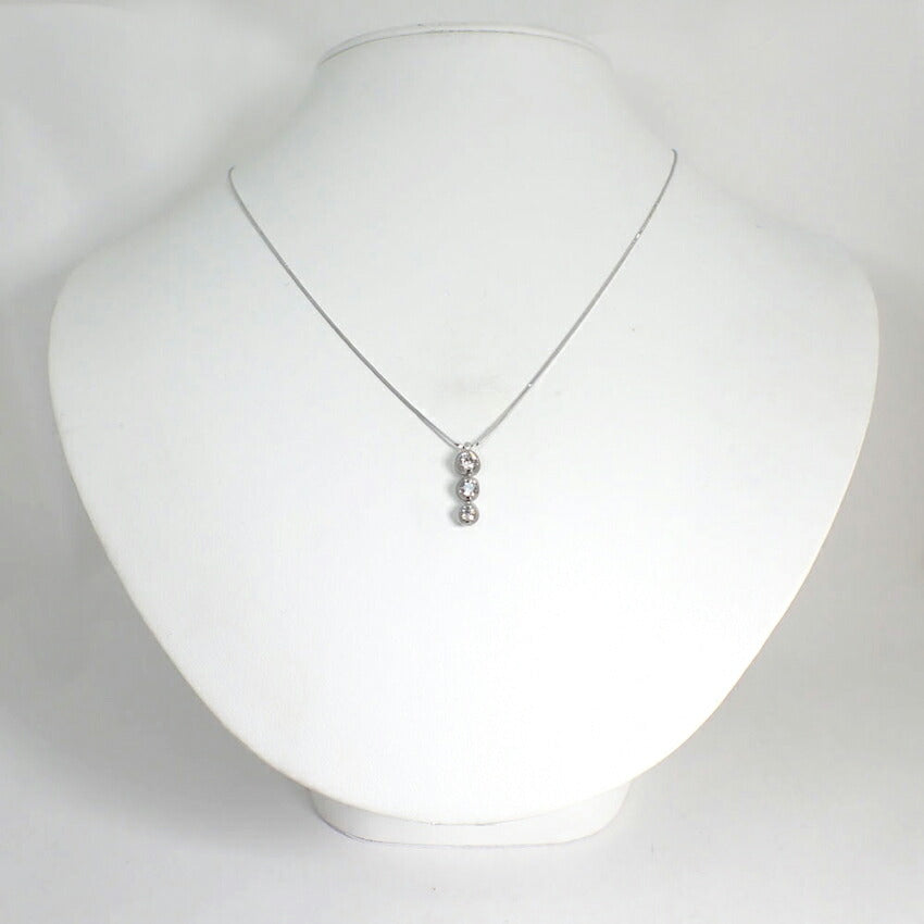 【中古】PT850/900/ダイヤモンド/0.52ct/トリロジー/ペンダント/ネックレス/j261-11