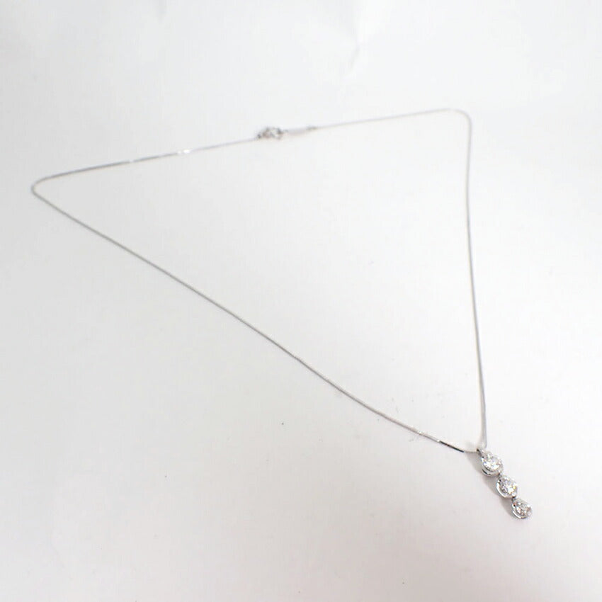 【中古】PT850/900/ダイヤモンド/0.52ct/トリロジー/ペンダント/ネックレス/j261-11
