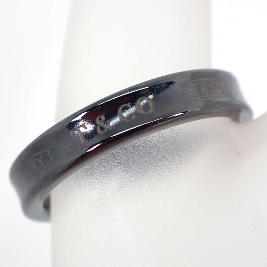 【中古】TIFFANY/ティファニー/Ti/ブラックチタン/1837/ナロー/リング/16.5号/j261-3