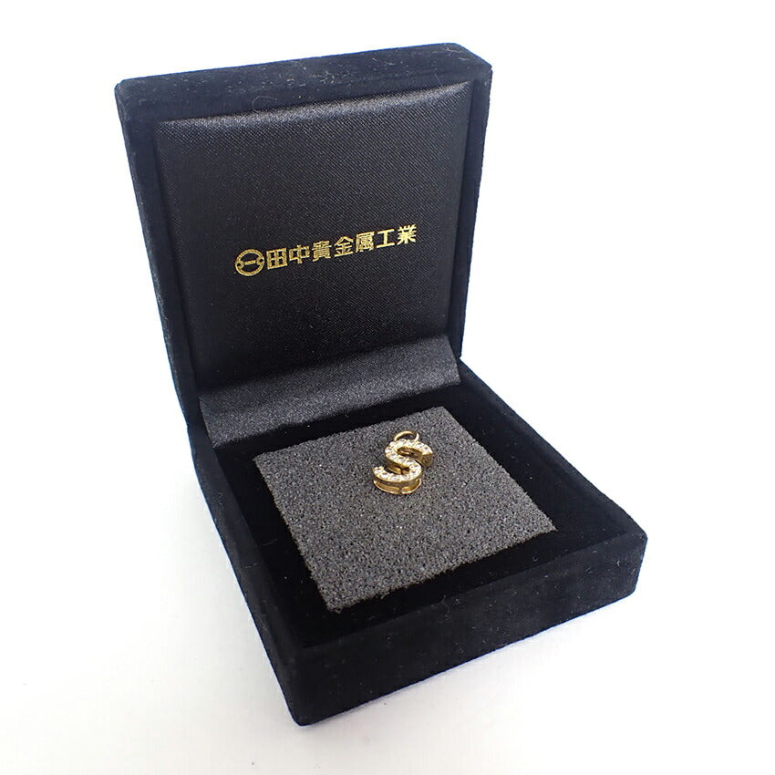 【中古】K18YG/ダイヤモンド/イニシャル S/ペンダントトップ/j261-4