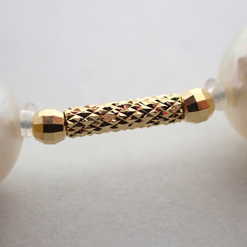 【中古】K18YG/アコヤ真珠/7.0～7.5mm/ステーション/ネックレス/j261-6