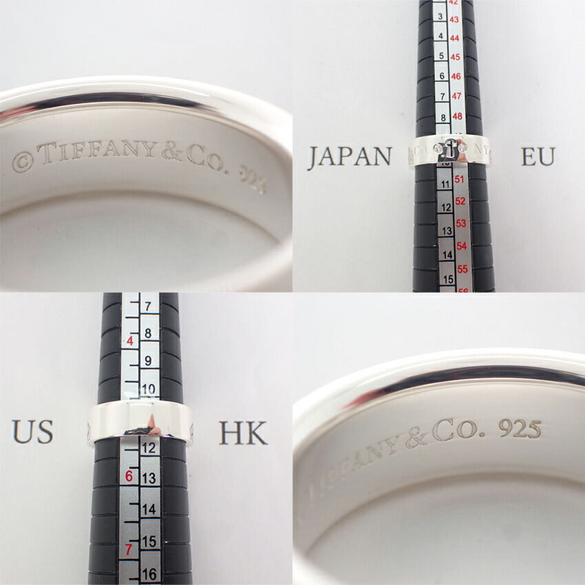 【中古】TIFFANY/ティファニー 925 キーホール ダイヤモンド２pc リング/10号/j262-10